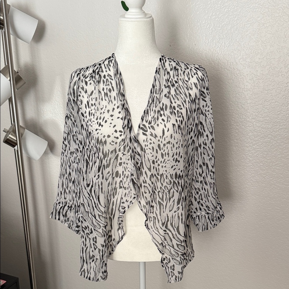 Chico's Monochrome Animal Print Blouse